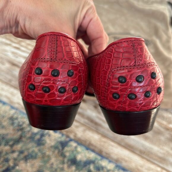 Tod’s Alligator Crocodile Pointed Toe Drivers Loafers Shoes with storage bag - Picture 6 of 12